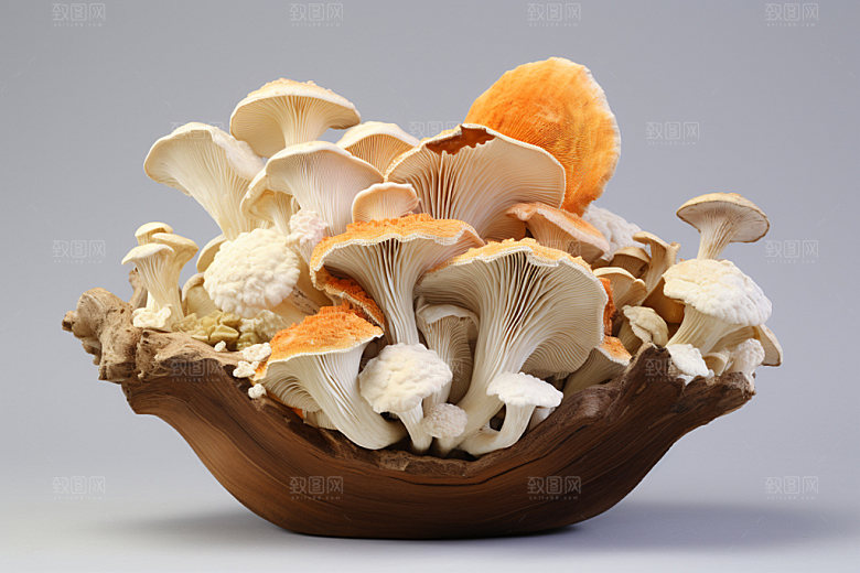 菌菇拼盘素菜蘑菇摄影图