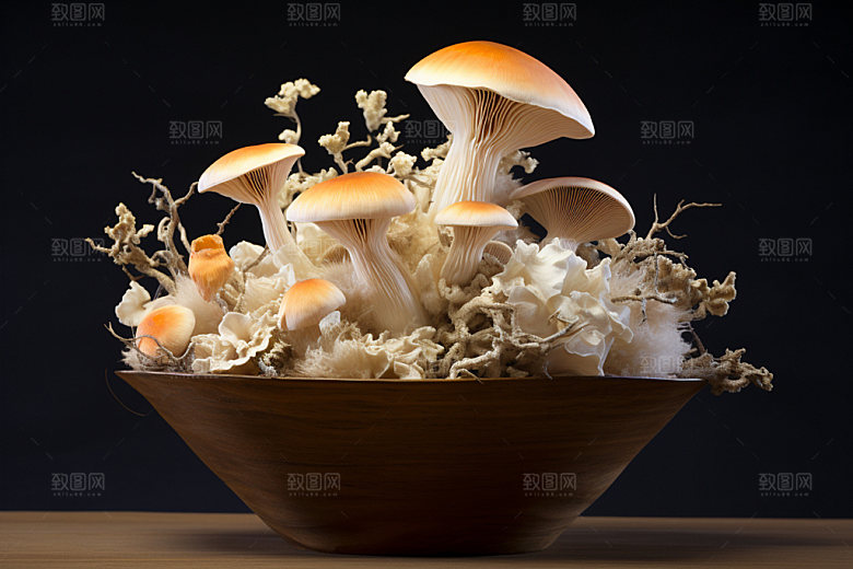 菌菇拼盘火锅食材蘑菇摄影图