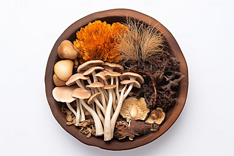 菌菇拼盘蘑菇蔬菜摄影图