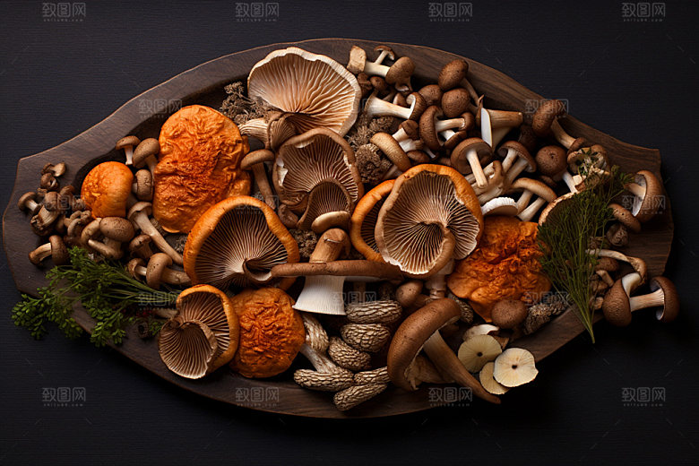 菌菇拼盘蔬菜火锅食材摄影图