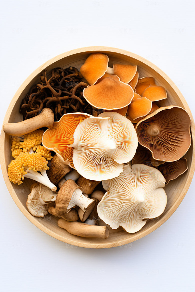 菌菇拼盘火锅食材素菜摄影图
