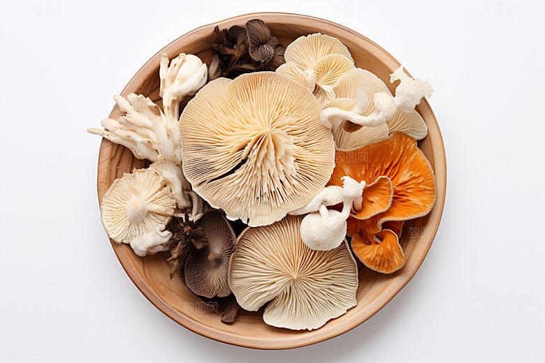 菌菇拼盘野味素菜摄影图