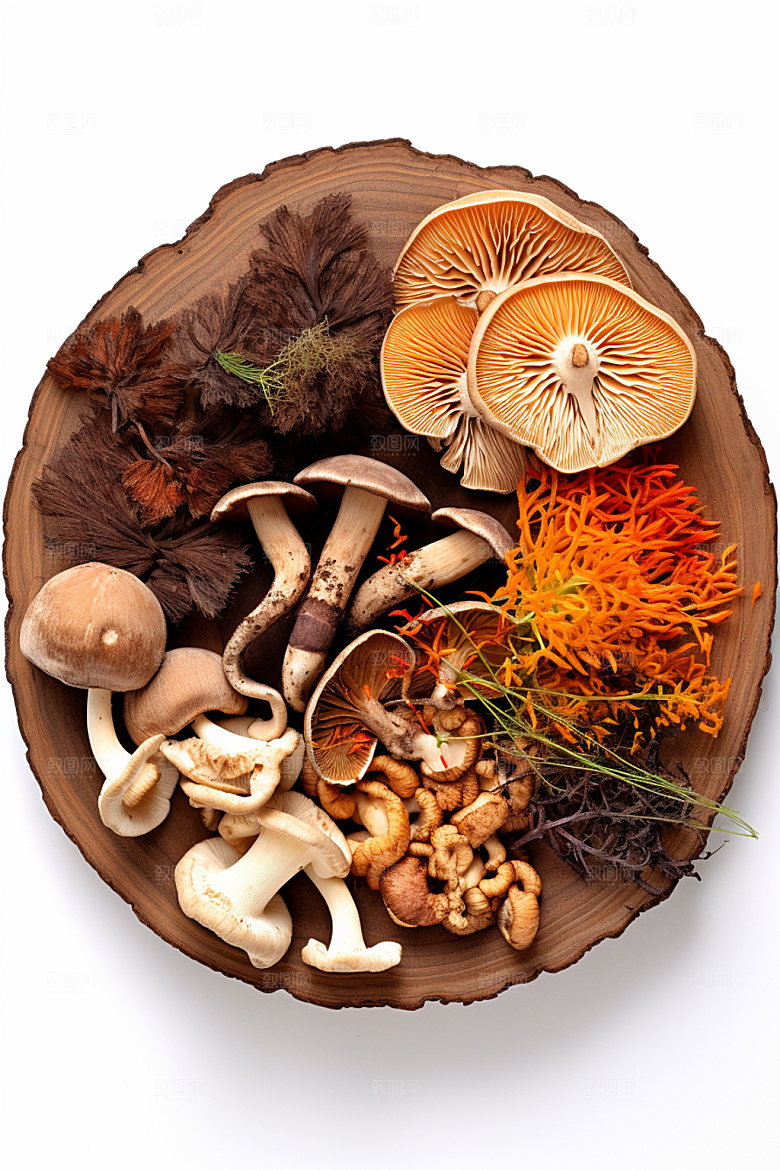 菌菇拼盘火锅食材高清摄影图