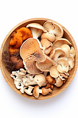 菌菇拼盘蔬菜野味摄影图