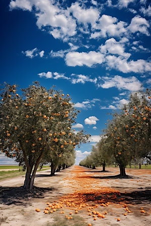 橘子果园高清橙子摄影图
