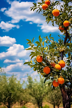 橘子果园种植园橙子摄影图