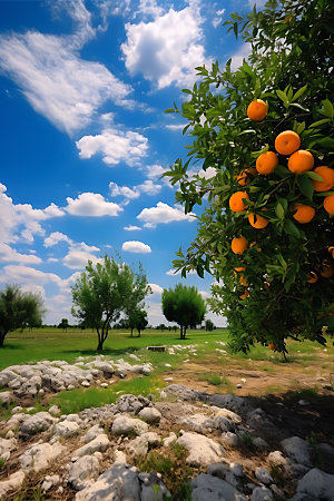 橘子果园农场自然摄影图