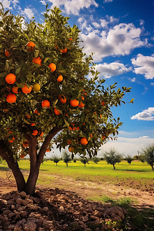 橘子果园农场橙子摄影图