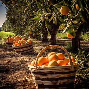 橘子果园种植园自然摄影图