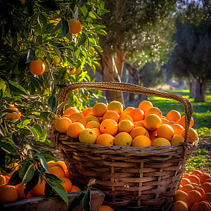 橘子果园农产品自然摄影图