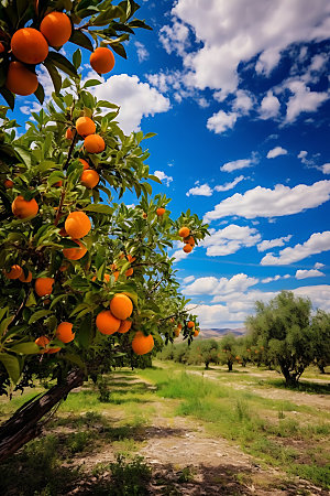 橘子果园高清自然摄影图
