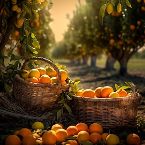 橘子果园水果橙子摄影图