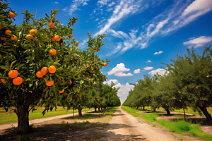 橘子果园农场水果摄影图