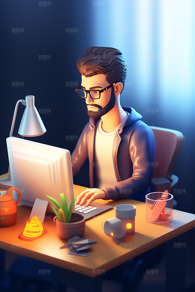 程序员技术IT人物模型