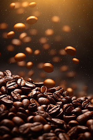 咖啡豆食材植物摄影图