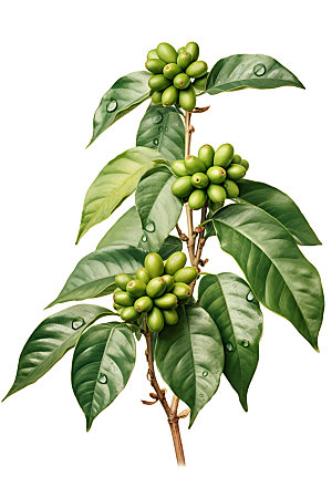 咖啡豆植物食材摄影图