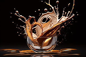 咖啡飞溅液体高清素材