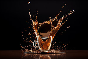 咖啡飞溅饮料动态素材