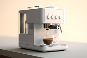 咖啡机饮品模型效果图