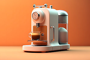 咖啡机模型产品效果图