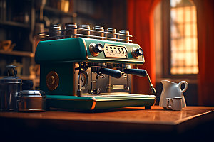 咖啡机模型咖啡制作效果图
