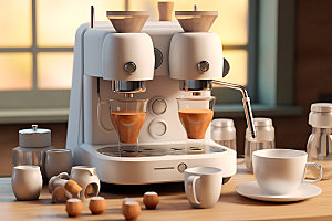 咖啡机产品模型效果图