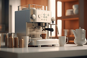 咖啡机咖啡制作厨房用具效果图