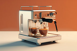 咖啡机产品小家电效果图