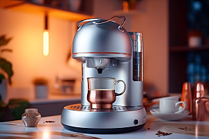 咖啡机厨房用具咖啡制作效果图