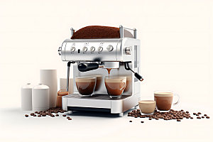 咖啡机咖啡制作高清效果图