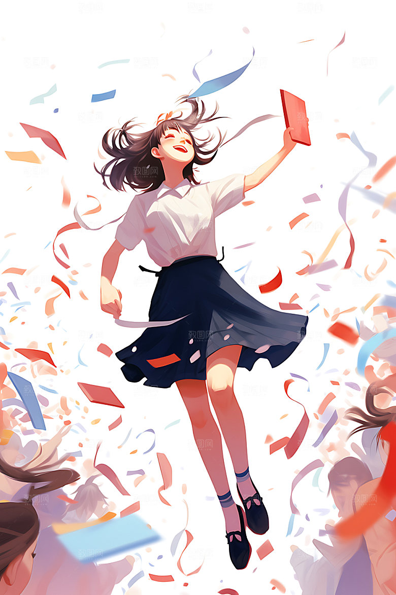 开学校园人物学生平面插画