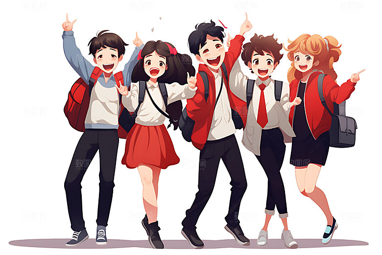 开学新学期活泼平面插画