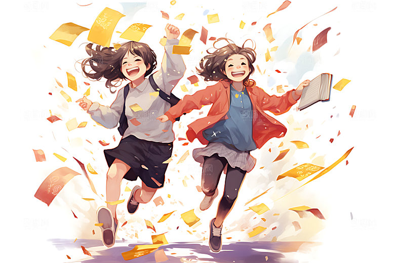开学报到新学期平面插画