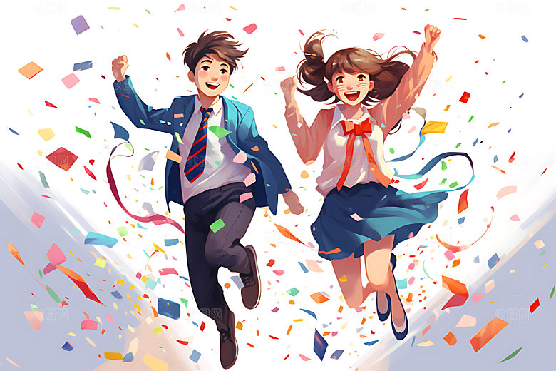 开学青春活泼平面插画