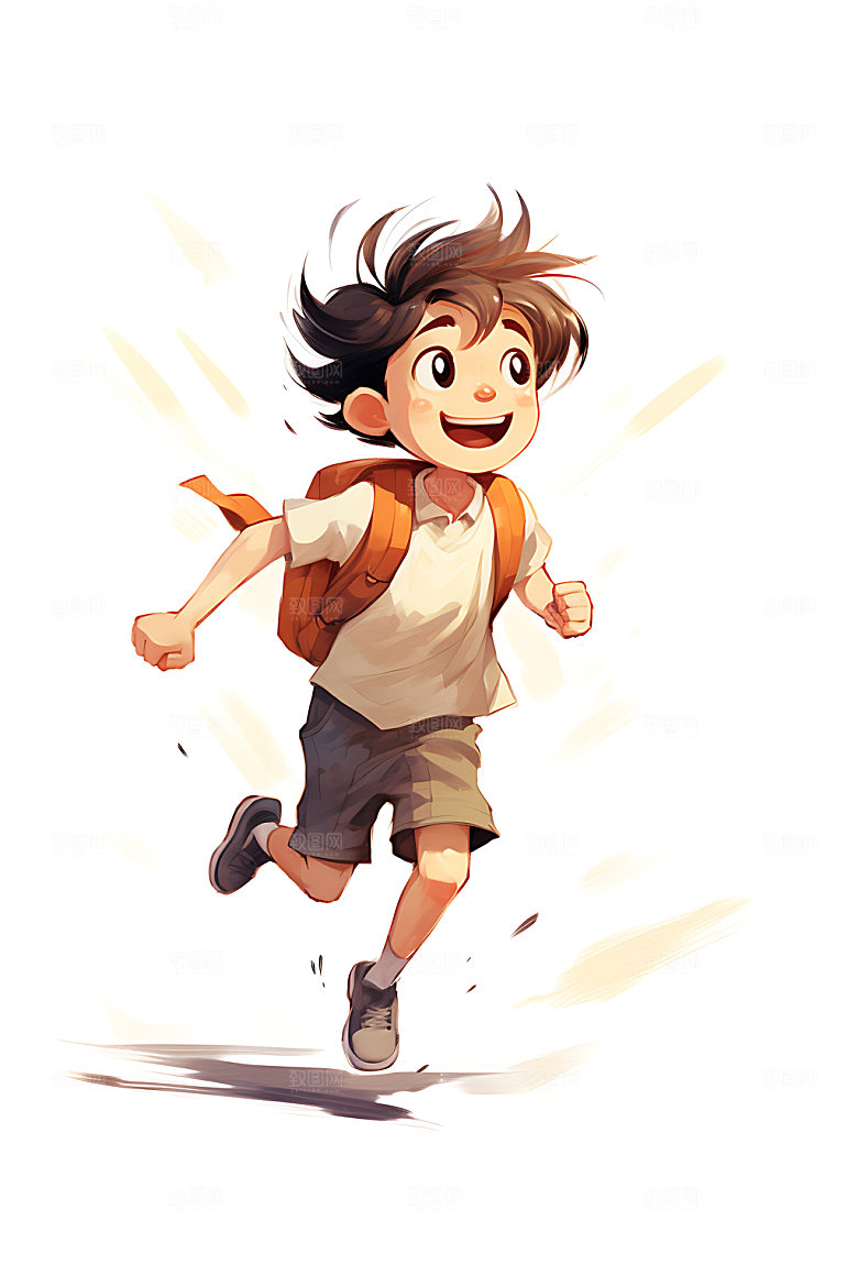 开学青春青少年平面插画