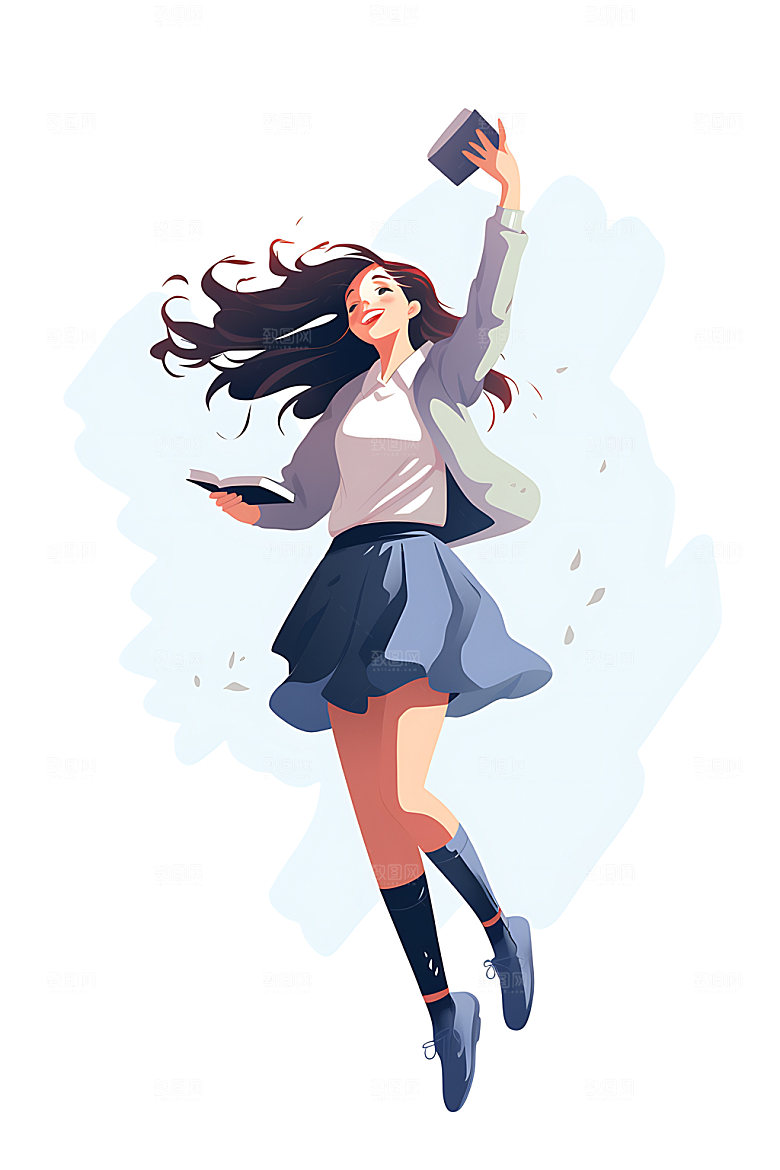 开学学生青少年平面插画