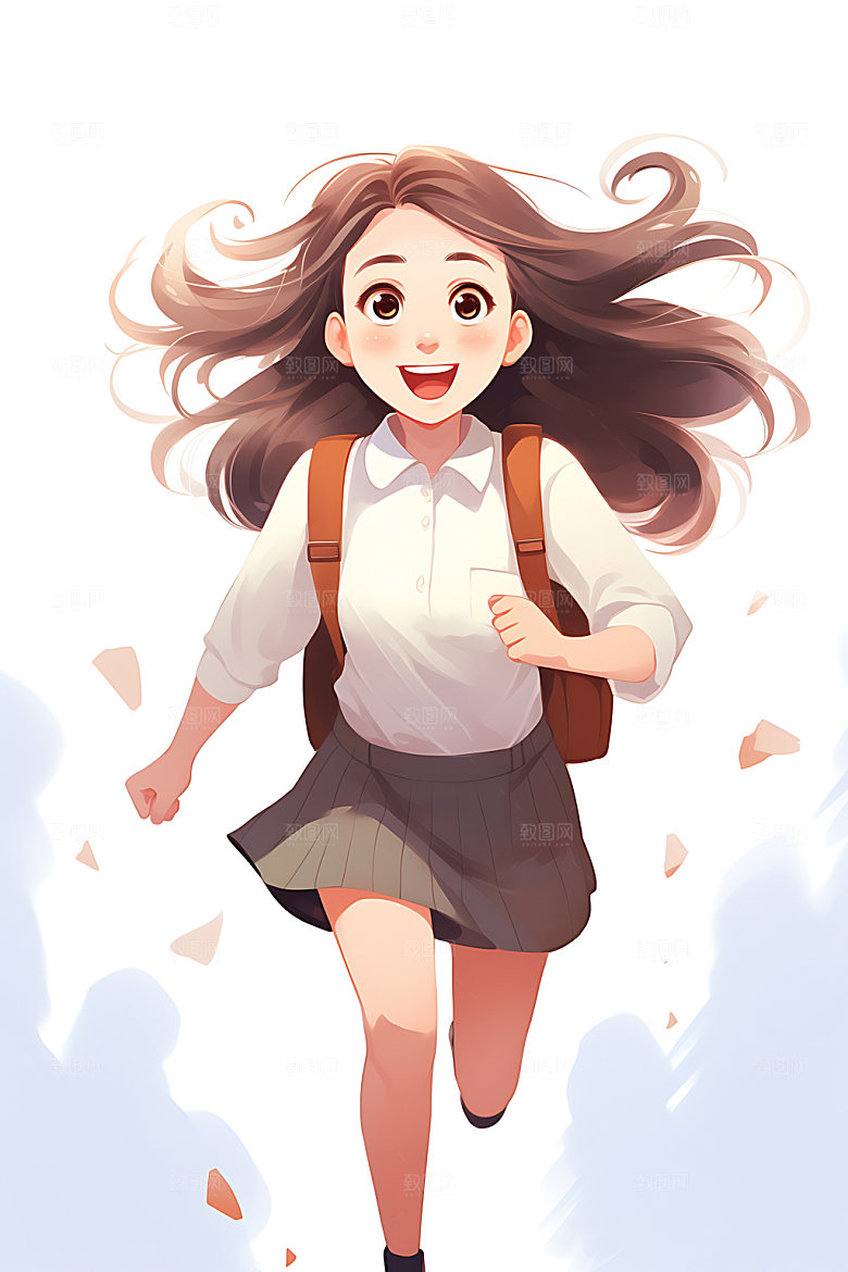 开学上学青春平面插画