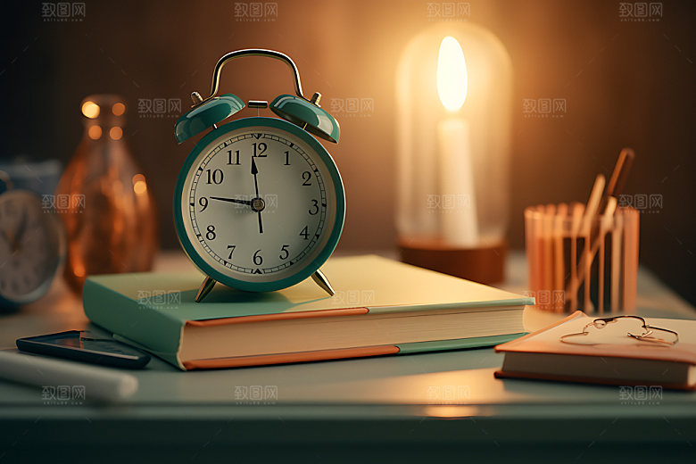 上课闹钟上学新学期静物模型