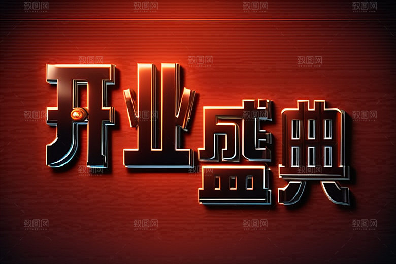 开业3D商场艺术字