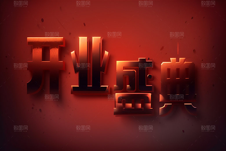 开业创意饭店艺术字