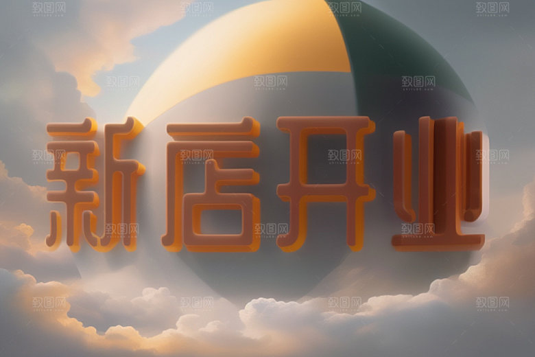 开业饭店立体艺术字