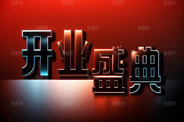 开业立体设计艺术字