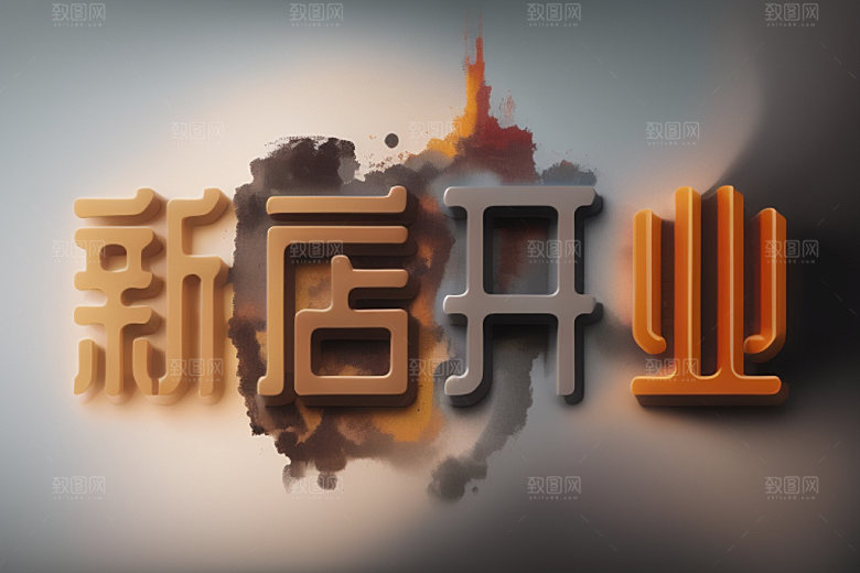 开业店铺3D艺术字