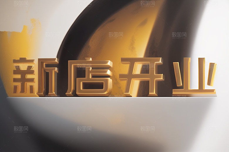 开业3D立体艺术字