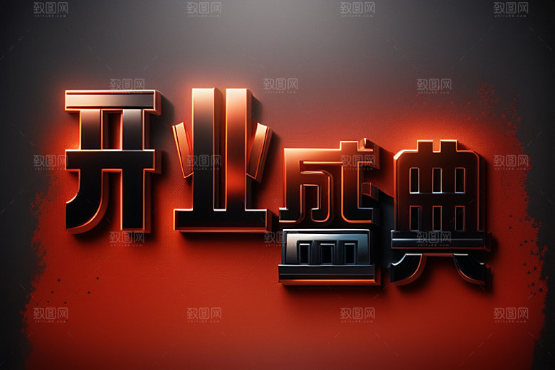 开业设计立体艺术字