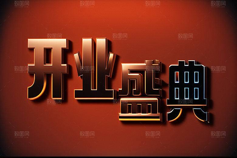 开业设计立体艺术字