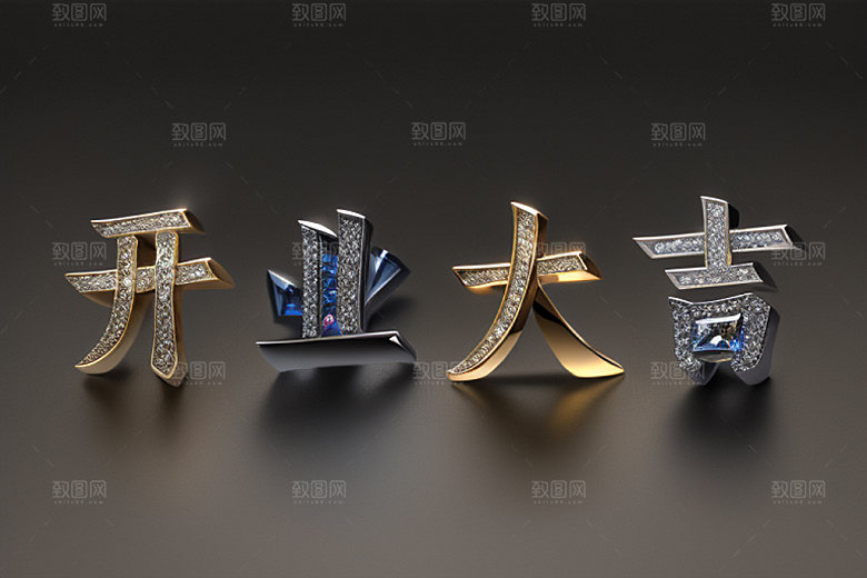 开业饭店店铺艺术字