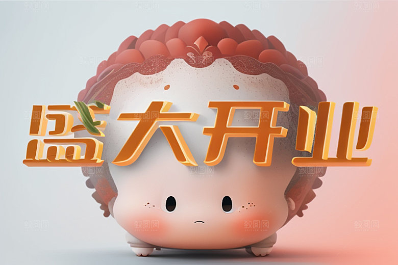 开业立体饭店艺术字