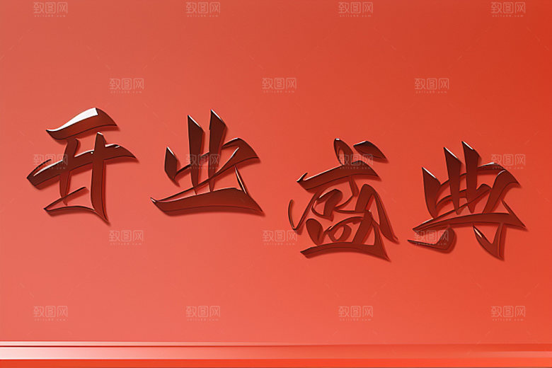 开业3D创意艺术字