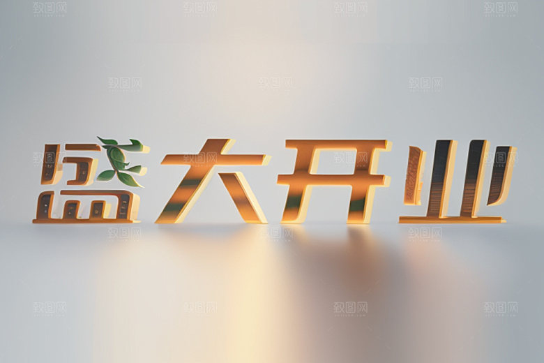 开业创意饭店艺术字